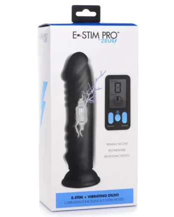 Zeus Electrosex E-Stim Pro 5X Vibrating Dildo with Remote Control