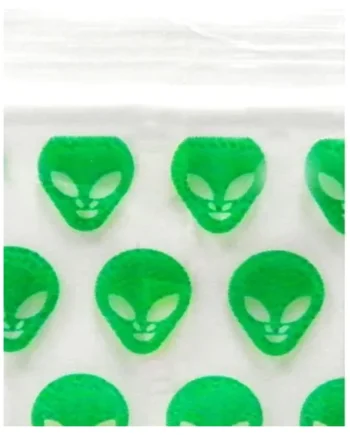 Zip Bags 175175 10/100PK 1000ct/BG Green Alien