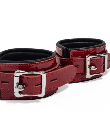 Zorba Lockable Patent Leather Wrist Cuffs