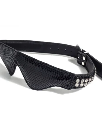 Zorba Patent Leather Snakeskin & Diamante Padded Blindfold