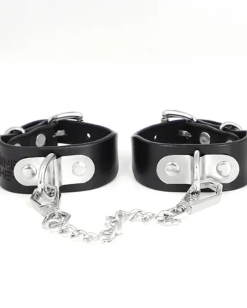 ZYL Genuine Leather Bolted D-Ring Petite Wrist Cuffs